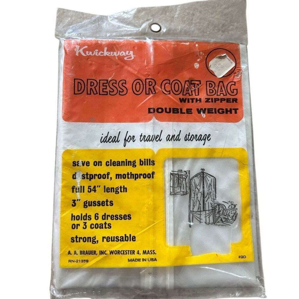 Kwickway Dress Or Coat Bag Double Weight With Zipper *NOS-Read*